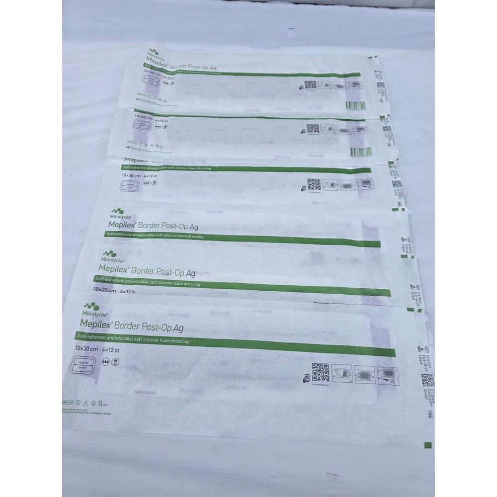 Mepilex Border Post-Op Ag Foam Dressing 4 x 10" 6/bx 498450